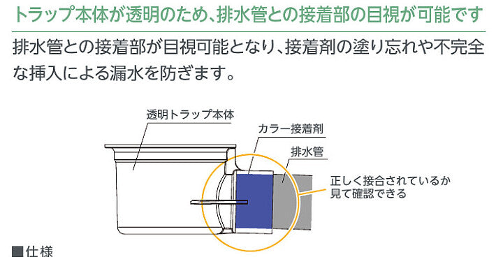 テクノテック　防水パン用排水トラップ 配管下げトラップ　アイボリーホワイト　【品番：SNT-LO-W1】●