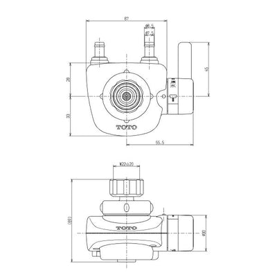 TOTO　蛇口先端分岐弁（アルカリ7据え置き型用）　【品番：TH632-16】●