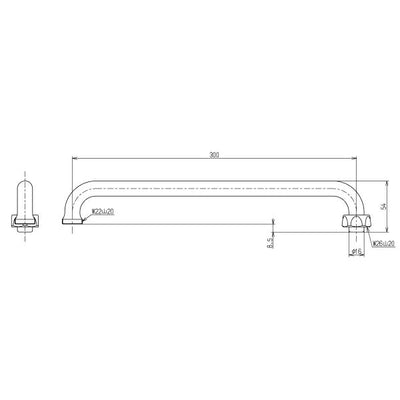 【在庫処分】TOTO　自在スパウト（300mm、W26山20、先端ねじ付）　【品番：THY212ALL】