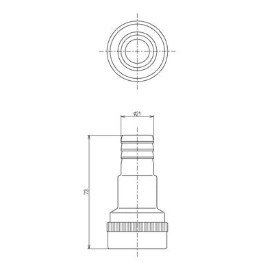 TOTO　差し込み式カップリング（散水栓用、ホース内径φ21用）　【品番：THY221-1】