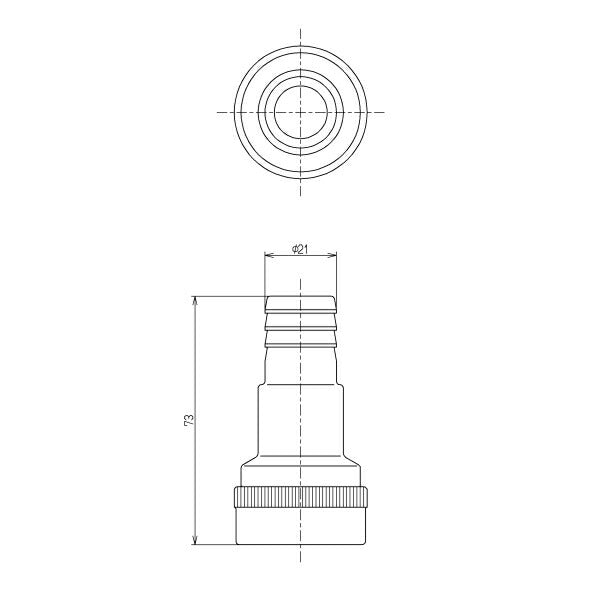 TOTO　差し込み式カップリング（散水栓用、ホース内径φ21用）　【品番：THY221-1】