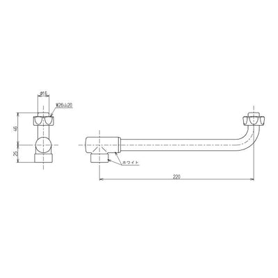 TOTO　自在スパウト（220mm、整流キャップ付）　【品番：THY270AL】