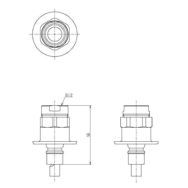 TOTO　緊急止水弁付き固定スパウト（G1／2）　【品番：THY276-2R】