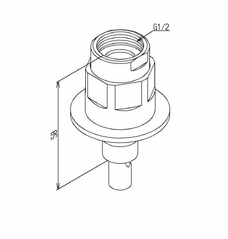 TOTO　緊急止水弁付き固定スパウト（G1／2）　【品番：THY276-2R】