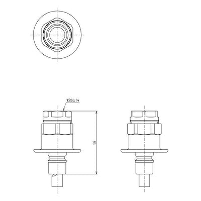 TOTO　緊急止水弁付き固定スパウト（W20山14）　【品番：THY276-3R】