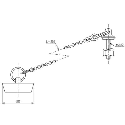 【メール便対応】TOTO　鎖付ゴム栓部（φ35）　【品番：THY411】