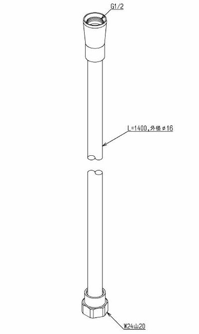 TOTO　シャワーホース（1400mm）　【品番：THY478L】