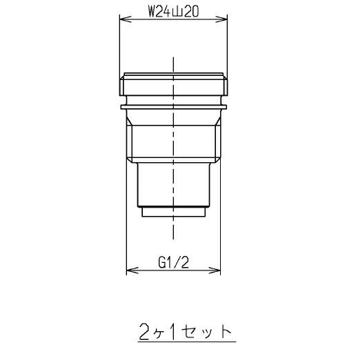 TOTO　給水アダプター（ノンライジング用）　【品番：THY727-1】