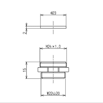 【メール便対応】TOTO　アダプター（内ねじ水栓用、M24×1.0）　【品番：THYB69】