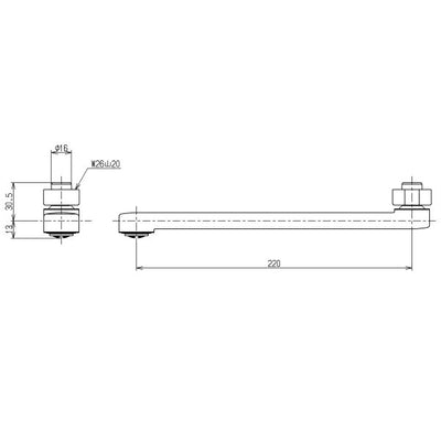 TOTO　自在スパウト（220mm、整流キャップ付）　【品番：THYB70-2】●