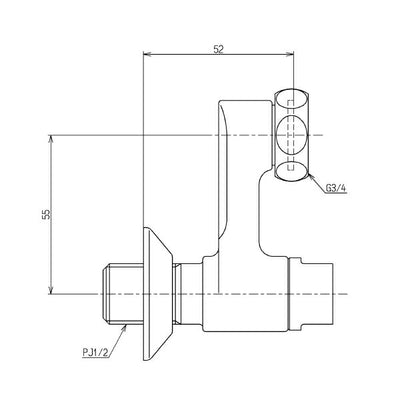 TOTO　止水栓付取付脚（55mm、G3/4、逆止弁付）　【品番：TH740】●