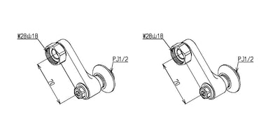 TOTO　止水栓付取付脚（サーモ用、調圧機構付）　【品番：THD62】