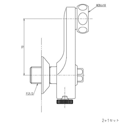 TOTO　止水栓付取付脚（サーモ用、調圧機構付、寒冷地用）　【品番：THD62-1】