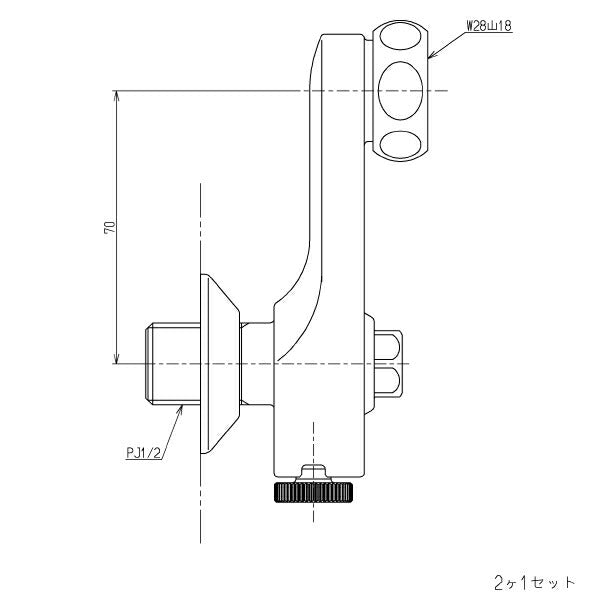 TOTO　止水栓付取付脚（サーモ用、調圧機構付、寒冷地用）　【品番：THD62-1】