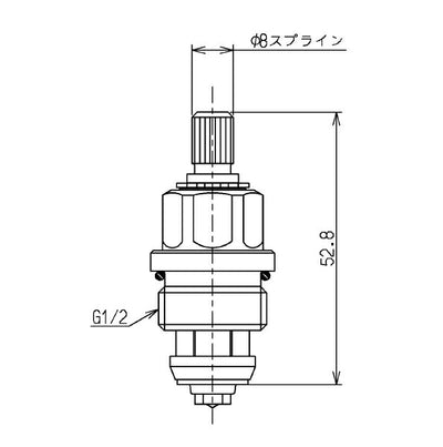 TOTO　開閉バルブ部（ノンライジング型用）　【品番：TH738】◯