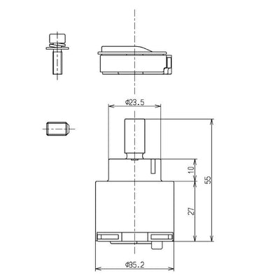 TOTO　シングルバルブ部（上げ吐水用、エコシングル用）　【品番：THF29R】●