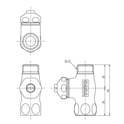 TOTO　ストレート形止水栓（共用）　【品番：TH227D2U】