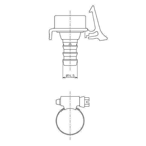 TOTO　二槽式洗濯機用継手（ホース内径φ12用）　【品番：TH277】