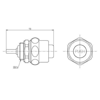 TOTO　押しボタン部（T152N型他用）　【品番：TH307R】