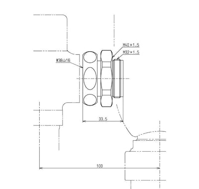 TOTO　連結管（心間100mm、TEF71型他用）　【品番：TH342】