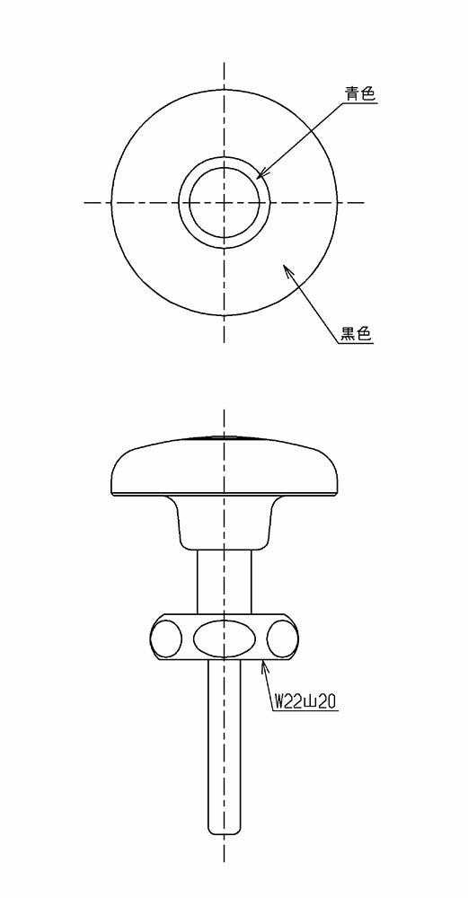 TOTO　ハンドル部（湯屋カラン用）　青色付き　【品番：TH409CR】