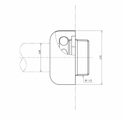 TOTO　排水配管用アダプター（38mm、鋼管用、カバー付）　【品番：TH500-38】