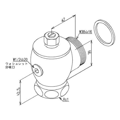 TOTO　止水栓（T150N型他用）　【品番：TH502RR】