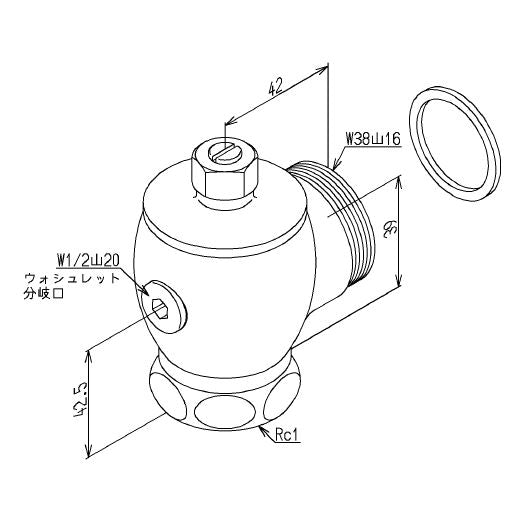 TOTO　止水栓（T150N型他用）　【品番：TH502RR】