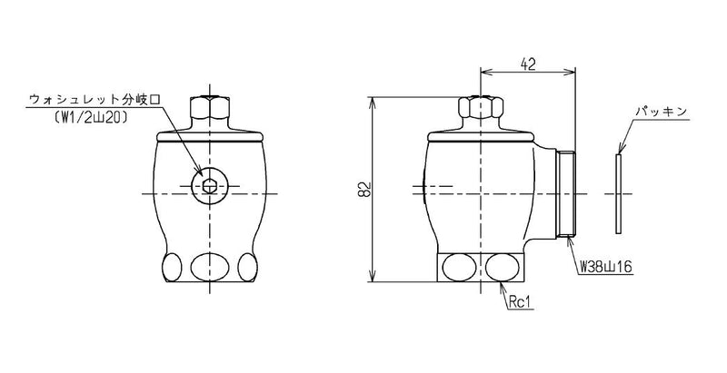 TOTO　止水栓（T150N型他用）　【品番：TH502RR】