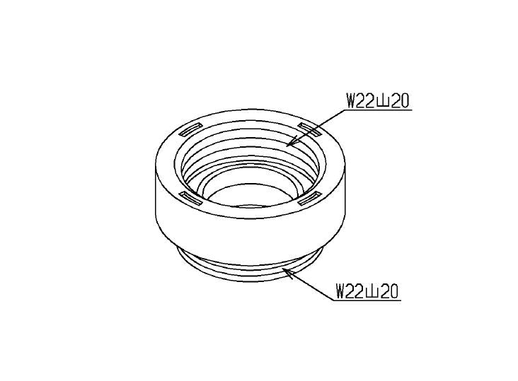 TOTO　取り付け部品（外ねじ水栓用、W26山20）　【品番：THD7】