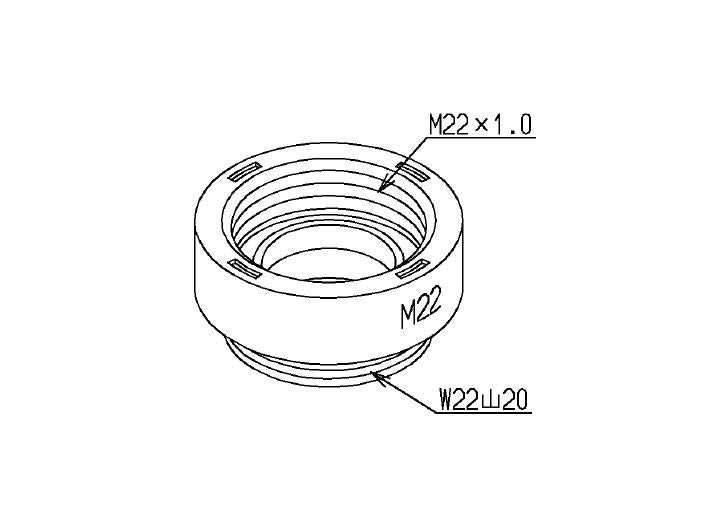 TOTO　取り付け部品（外ねじ水栓用、M22×P1．00）　【品番：THD7-1】