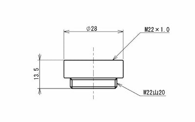 TOTO　取り付け部品（外ねじ水栓用、M22×P1．00）　【品番：THD7-1】