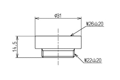 TOTO　取り付け部品（外ねじ水栓用、W26山20）　【品番：THD7-2】