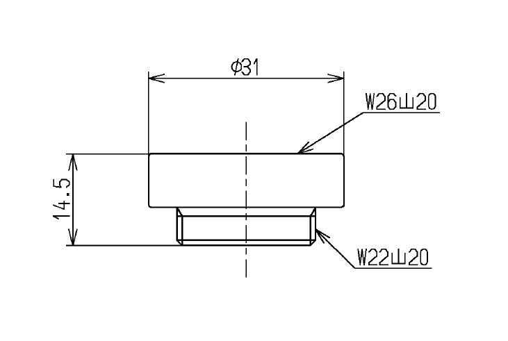 TOTO　取り付け部品（外ねじ水栓用、W26山20）　【品番：THD7-2】
