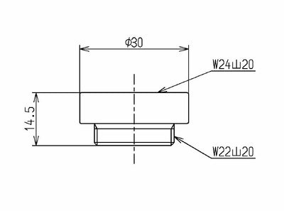 TOTO　取り付け部品（外ねじ水栓用、W24山20）　【品番：THD7-3】