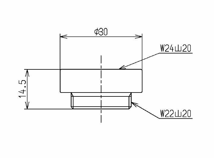 TOTO　取り付け部品（外ねじ水栓用、W24山20）　【品番：THD7-3】