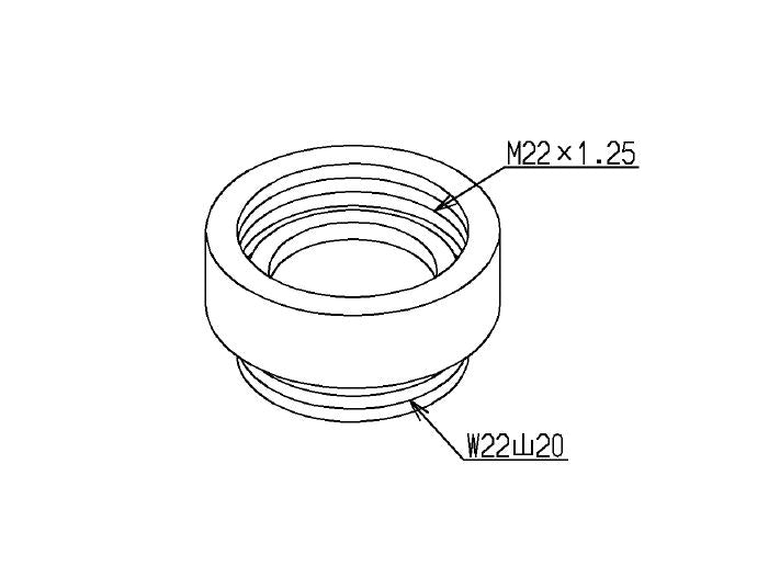 TOTO　取り付け部品（外ねじ水栓用、M22×P1．25）　【品番：THD7-4】