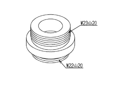 TOTO　取り付け部品（内ねじ水栓用、W23山20）　【品番：THD8】