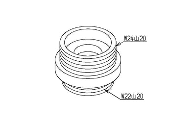 TOTO　取り付け部品（内ねじ水栓用、W24山20）　【品番：THD8-2】