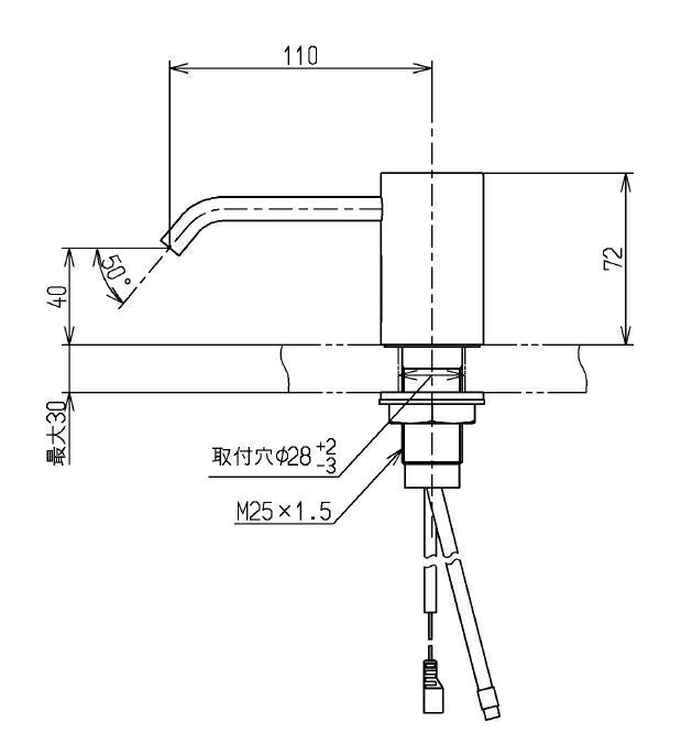 TOTO　自動水石けん供給栓ディスペンサー（TES131型、液状用）　【品番：THE6-1】