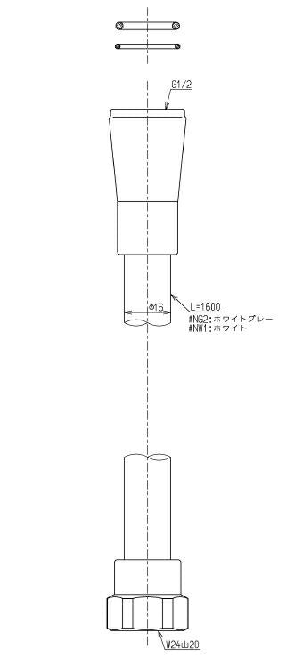 TOTO　シャワーホース（1600mm）　【品番：THY478ELLR#NW1】●