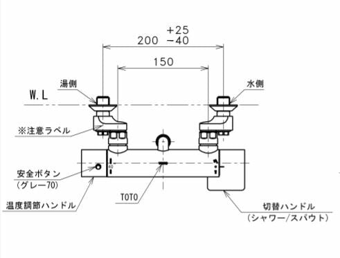 【在庫処分】【あす楽対応】TOTO　壁付サーモスタット混合水栓（コンフォートウエーブ1モード）　一般地用　【品番：TBV03409J】●