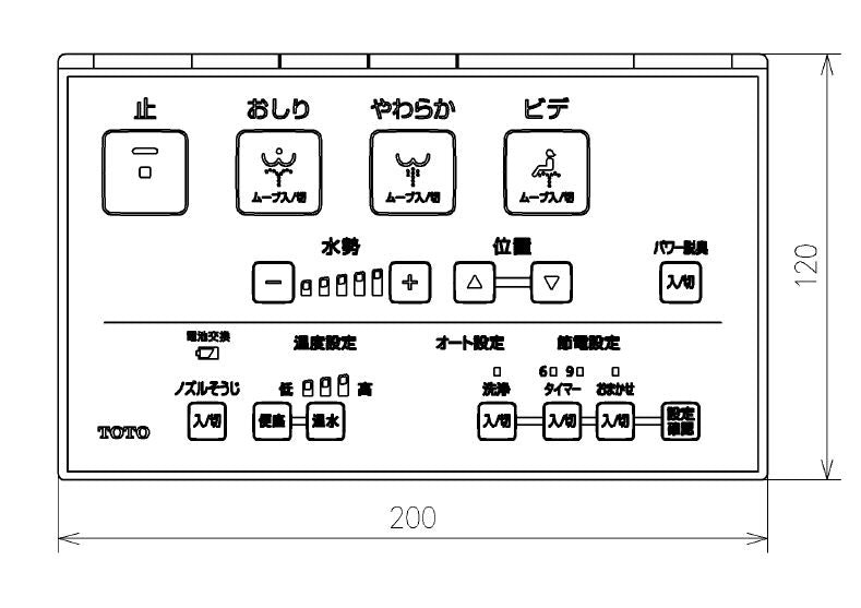 TOTO　リモコン組品　【品番：TCM6975】●