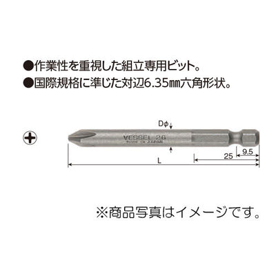 【メール便対応】ベッセル　ビット 10本入　【品番：No.B35（+1×50H）】