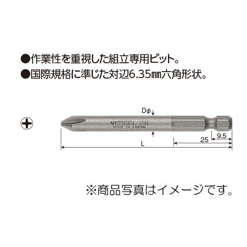 【メール便対応】ベッセル　ビット 10本入　【品番：No.B35（+1×50H）】