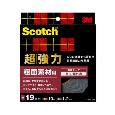 スリーエム ジャパン　スコッチ 超強力両面テープ 粗面素材用　【品番：PRO-19R】◯