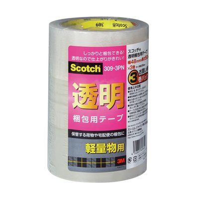 スリーエム ジャパン　スコッチ 透明梱包用テープ [3巻パック]　【品番：309-3PN】