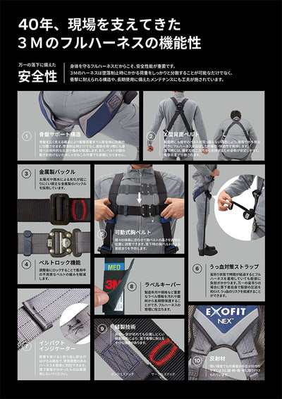 スリーエム ジャパン　3M DBI-サラ エグゾフィットネックス フルハーネス Lサイズ　【品番：1112984N】