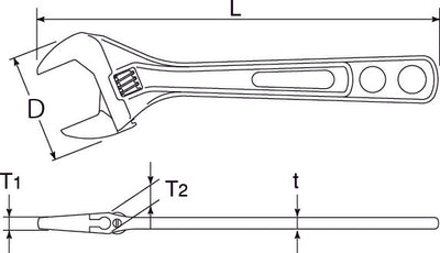 トップ工業　エコワイド（薄型軽量ワイドモンキレンチ）　【品番：HY-30】
