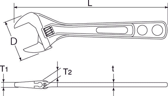 トップ工業　エコワイド（薄型軽量ワイドモンキレンチ）　【品番：HY-30】